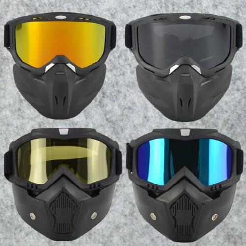High-quality 3/4 helmet windproof sun glasses, 3/4 helmet combination mask, off-road helmet goggles, multi-color sun visor