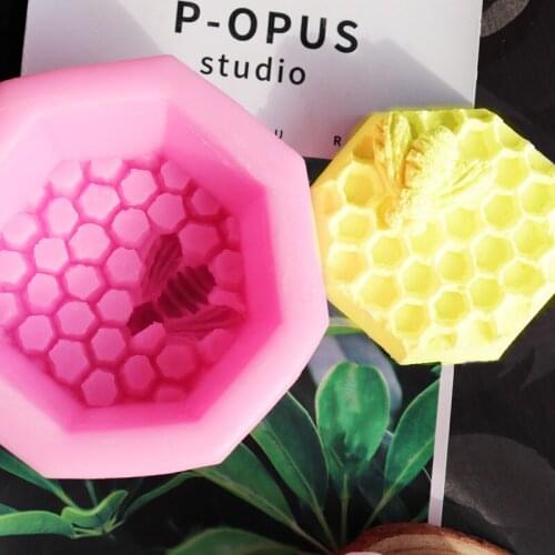Honeycomb Honeycomb DIY Candle Handmade Silicone Mold Car Plaster Decoration Chocolate Fondant Plaster Silicone Mold
