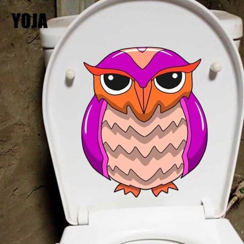 YOJA 20.3X24CM Cartoon Wall Sticker Forest Animal Owl Toilet Decal Kids Room Decoration T5-0518