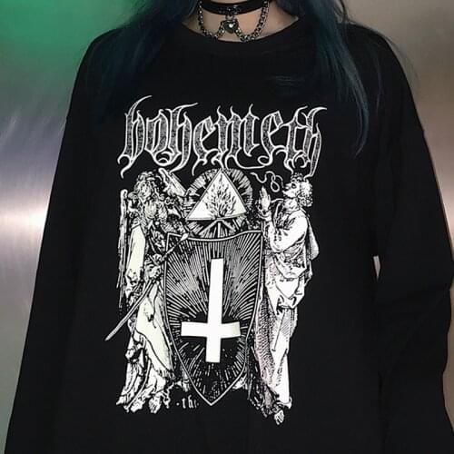 Harajuku Women Hoodies casual print punk clothes 2019 Winter solid O-Neck letter Patchwork Sweatshirt Female Tracksuit plus size