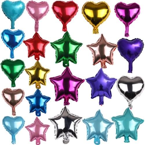 10 Inch Birthday Party Decorative Heart-Shaped Balloon 10/20 Pcs Holiday Party Deco Supplies Kids Toys Pentagram Foil Balloons