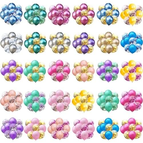 10pcs/lot Mix Confetti Latex Balloons Happy Birthday Party Decoration Metallic Helium baloon Baby Shower Wedding Globos Kids toy