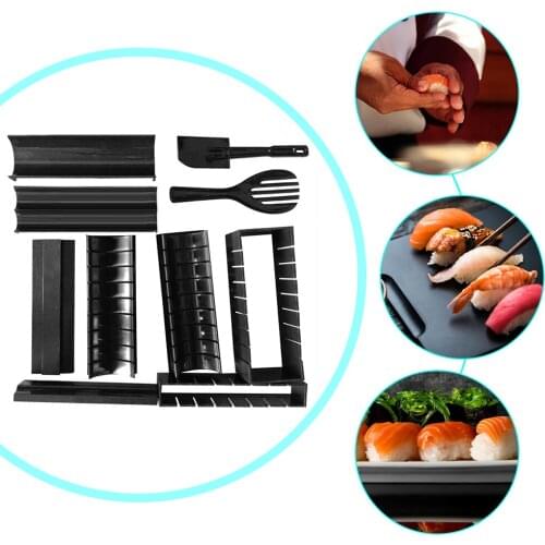 10pcs/set Sushi Maker Kit Plastic Sushi Set of Tools Kitchen Tools/Sushi Set/Sushi Mold/Rice Ball Cake Roll Making Sushi Mold