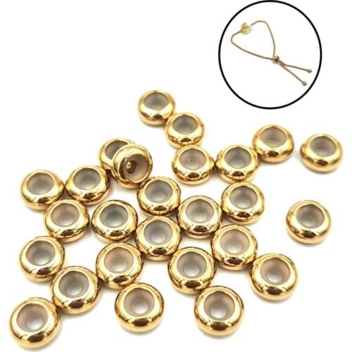 20pcs Stainless Steel Round Beads Silicone Rubber Smooth Spacer Stopper Beads Fit Bracelet Bangle DIY Jewelry Bead Charm