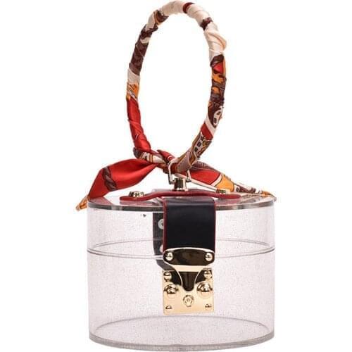 2020 Summer Small Bag womens bag New Korean jelly bag transparent bucket bag fashion lock ring handbag