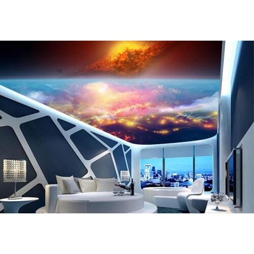 2021 Custom 3D Ceiling Photo Wallpaper 3D European Style Gorgeous sky Murals Living Room Bedroom Hotel Ceiling Walls Home Decor