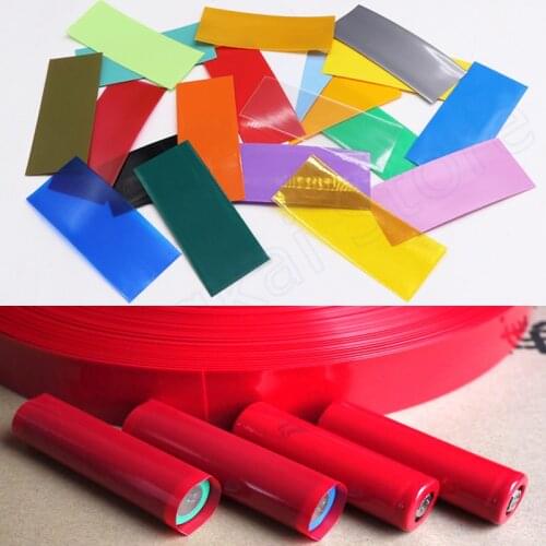 50pcs PVC Heat Shrink Tube 18650 Lithium Battery Wraps Heat shrink Sleeving Single Battery Skin Flame Retardant Battery Film