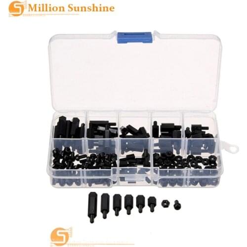 88Pcs M3 Nylon Screw Nut Stand-off Set Hex Column Screws Nuts Assortment Kit Plastic Accessories free shipping