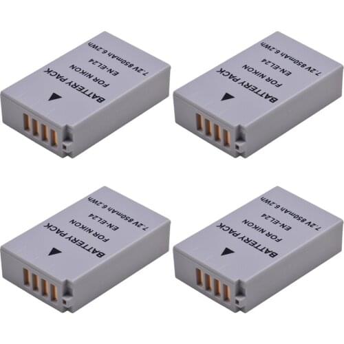 4pack EN-EL24 ENEL24 EN EL24 Camera Battery for Nikon 1 J5 1J5 DL18-50 DL24-85 Digital Cameras