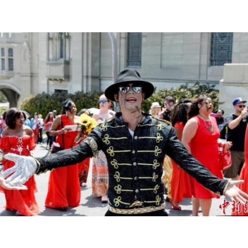 Michael Jackson Sequined Suit Jackets Mens Singer Sequined Singer Stage Costume Nightclub Bar Male Dj Dance Wear Blazers Coat