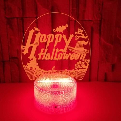 Halloween Decorative 3D Lamp Light Gifts Toys LED USB Mood Night Light Multicolor Luminaria Bedroom Table Lamp Happy Halloween