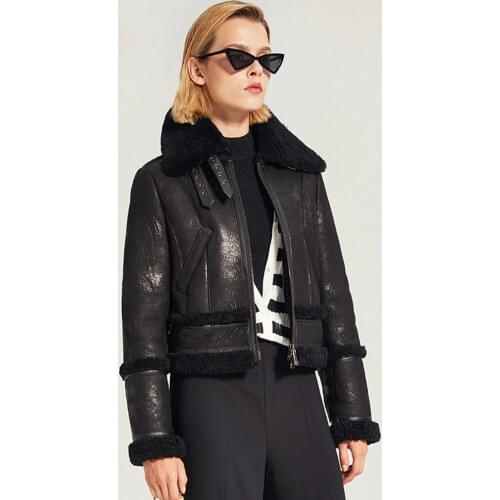 Denny&Dora Women's Leather Jackets With Fur