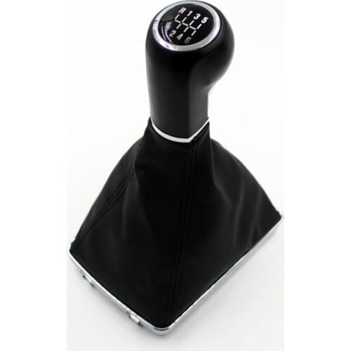 For VAUXHALL OPEL ASTRA 2005-2010 shifter knobs 12345R 5 / 6 Speed Leather Gear Shift Knob Cover 12mm Chrome Finishing CNWAGNER