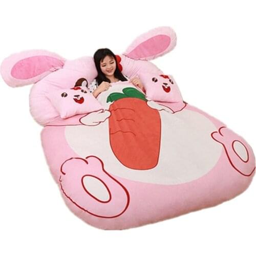 Dorimytrader Cartoon Animal Pink Rabbit Beanbag Soft Plush Huge Bed Sofa Mattress Carpet Tatami 2 Sizes Free Shipping DY60848