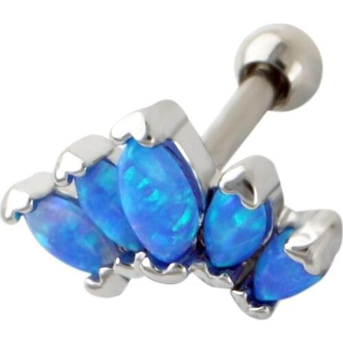 JHJT 1Piece Opal Helix Cartilage Earring Stud Piercing Ring Fashion Tragus Earring Rook Body Jewelry Gift