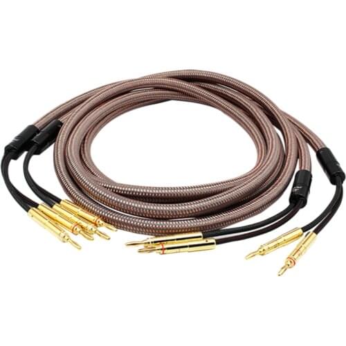 40th Anniversary Edition HiFi Audio Speaker Cable Pure Copper Wire Gold Plated Banana Plug