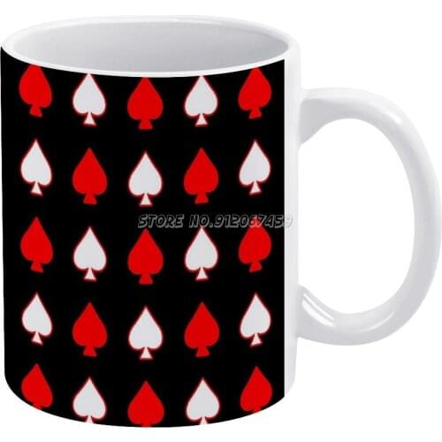 Spades ( Red And White On ) Coffee Mugs Ceramic Personalized Mugs 11 Oz White Mug Tea Milk Cup Drinkware Travel Mug Spade King Q
