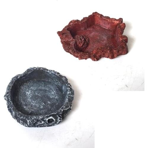 Pet Reptile Feeder Bowl Basin Resin Non-Toxic Food Water Pot Turtle Tortoise Scorpion Lizard Crabs For Pets Feeding Tray
