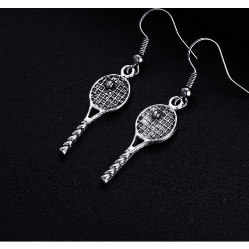 Trendy Vintage Tennis Rackets Shape Dangle Earrings for Women Girl Retro Drop Earrings Cute Small Object Earring Jewelry Bijoux
