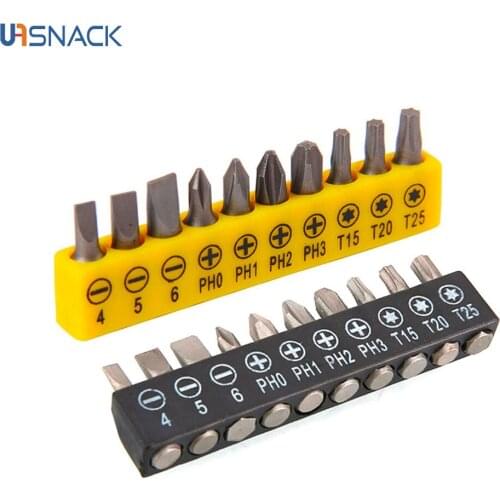 10pcs/set 1/4'' Electric Drill Bit Combination Set Electric Screwdriver Bit Plum Blossom Hexagon Hand Electric Drill Hand Tools