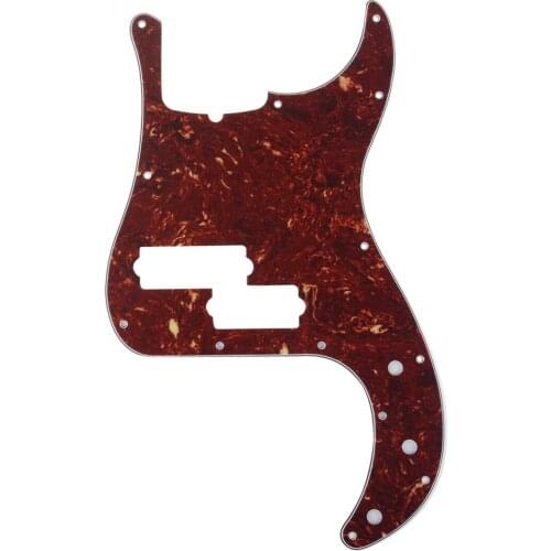 Musiclily Pro 5-String 13-Hole Contemporary P Bass Pickguard for Fender American Precision Bass, 4Ply Vintage Tortoise