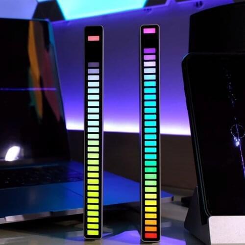 2021 New Car Sound Control Light RGB Voice-Activated Music Rhythm Ambient Light with 32 LED 18 Colors Car Home Decoration Lamp