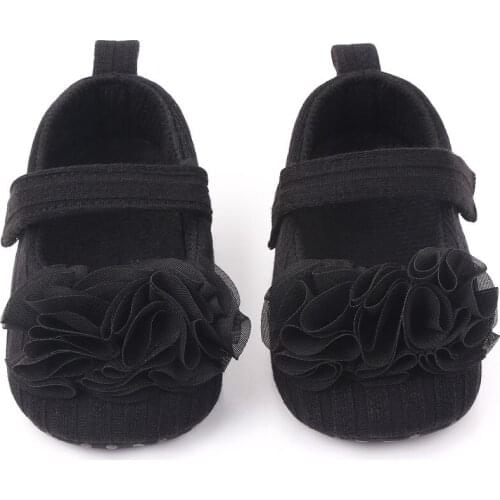 New Newborn Infant Girl Baby Toddler Crib Shoes Pram Soft Sole Prewalker Anti-slip Sneakers Baby Flower Shoes
