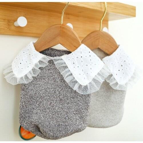 Autumn Winter Warm Dog Clothes Cute Lace Pet Sweatshirt Clothing Soft Puppy Pullover Sweater Outfits for Small Medium Size Dogs