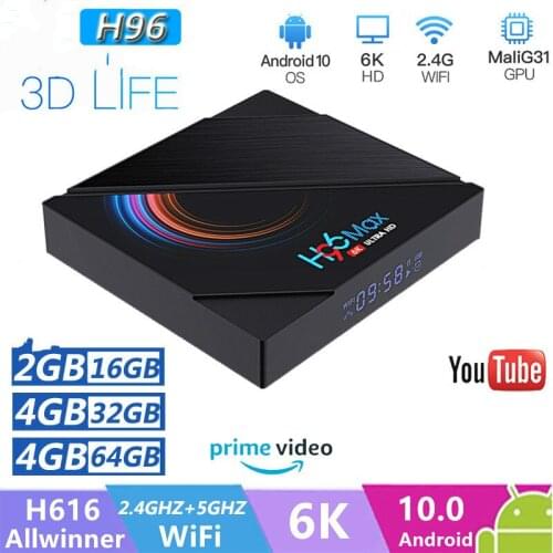 H96 Max H616 Smart TV Box Android 10 4GB RAM 64GB 1080p 6K BT Play Store Youtube H96Max Media Player Set top Box