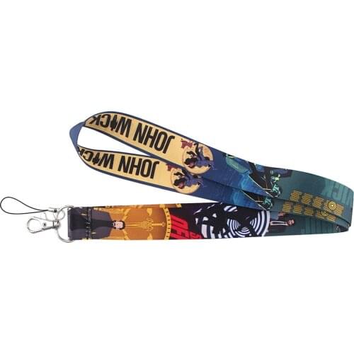 Ransitute R1349 Movie Character John Wick Neck Strap Lanyards ID Card Holder Keychain Phone Gym Strap Webbing Necklace Gift