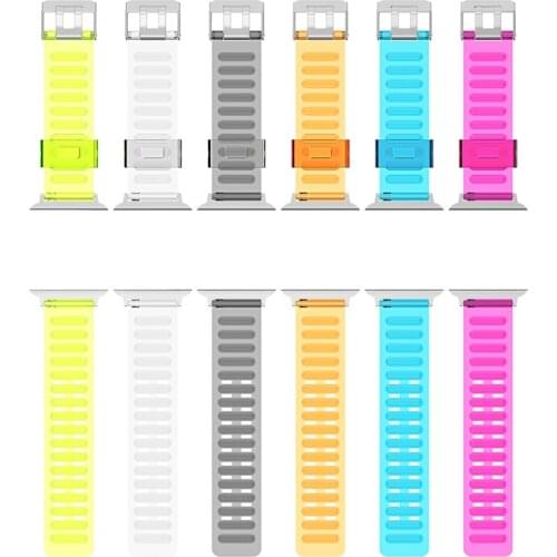 Newest Transparent Strap For Apple Watch Band 40mm 44mm 42mm 38mm Soft Silicone Bracelet iWatch 6 SE 5 4 3 2 1 Accessories