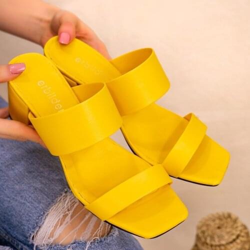 Tonar Asper Yellow Skin Heels Women Slippers Spring Summer New Season Casual New Creation Cool Summery Style Comfortable