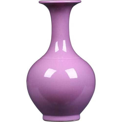 Modern Chinese Ceramic Glazed Flower Pink Vase Fashion Home Decorative Tabletop Vase Wedding Gifts