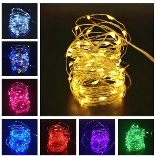 LED String Lights Copper Wire Fairy Lights Outdoor Battery Operated Garlands Christmas Decorations for Home Xmas New Year Decor