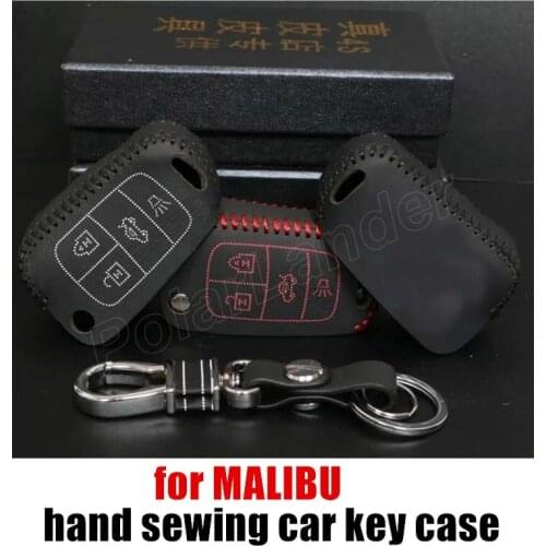 Only Red best gift Hand sewing car key cover car styling car key case fit for CHEVROLET MALIBU genuine quality leather