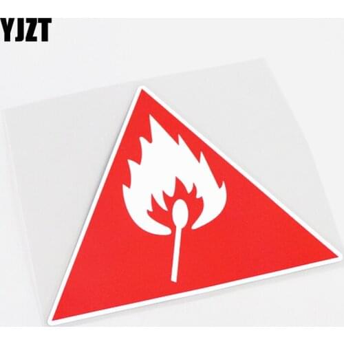 YJZT 14.5CM*12.6CM High-quality Warning Mark Fire Safety Car Sticker Decal PVC 13-0866