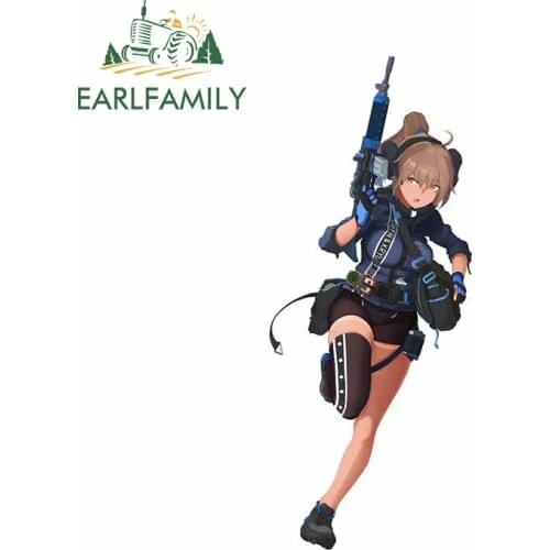 EARLFAMILY 13cm x 5.4cm For Militarized Girls Funny Car Stickers Creative Surfboard Bumper Decal Scratch-Proof Vinyl Car Wrap