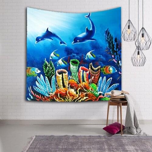 Zeegle Ocean World Kids Room Wall Decor Hanging Carpets Home Decoration Wall Tapestry Bedroom Blanket Beach Towel Yoga Mat