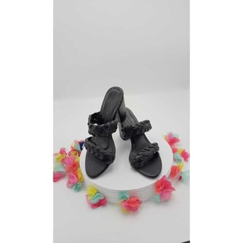 Womens Black Mesh Strappy Heels Slippers Female slippers Women 'S shoes Women 'S sandals 2021 Model Luxury designer Famous brand Dessano