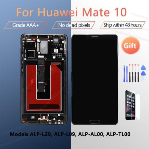 For HUAWEI Mate 10 Version ALP-L29 L09 AL00 LCD screen assembly with front case touch glass, Original black gold Mocha Brown