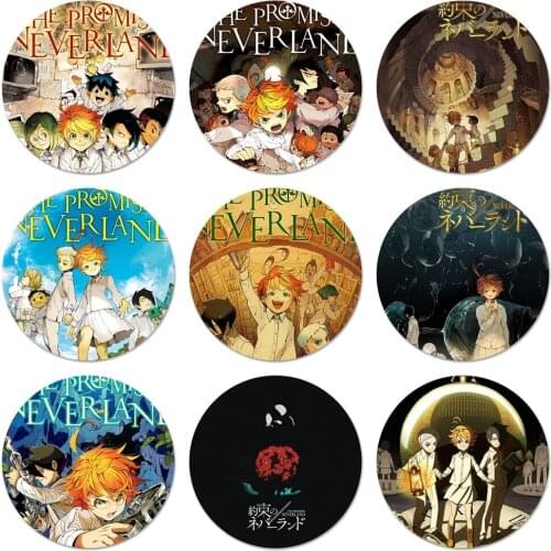 58mm The Promised Neverland anime Icons Pins Badge Decoration Brooches Metal Badges For Backpack Decoration