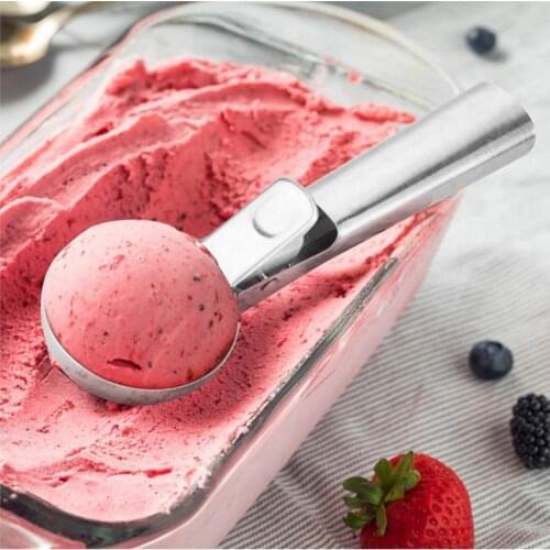 1Pcs Ice Cream Scoop Stainless Steel Ice Cream Watermelon Baller Scoop Fruit Dessert Spoon Ice Cream Ball Maker Kitchen Tools