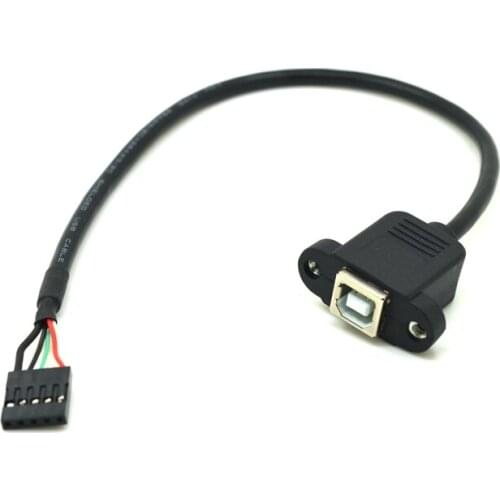 20cm USB 2.0 B Female socket Printer Panel Mount to Pitch 2.0mm 5pin Housing PCB Motherboard Cable