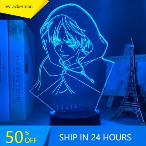 Anime 3d Lamp Attack on Titan Eren Yeager for Bedroom Decoration Light Kids Gift Attack on Titan LED Night Light Eren