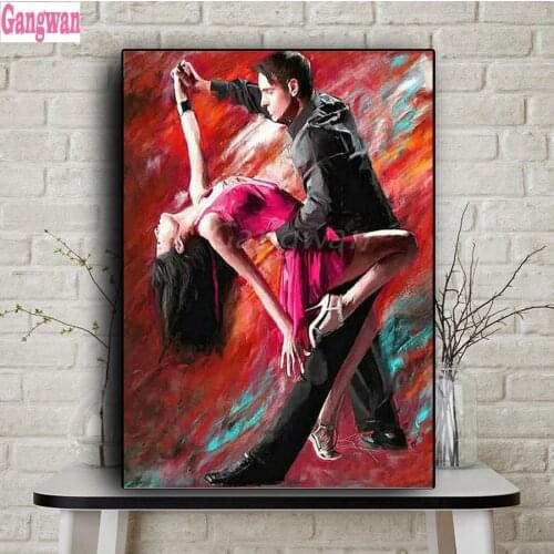 5d home decoration diamond painting Dancing couple full drill square round diamond embroidery Tango dance cross stitch mosaic