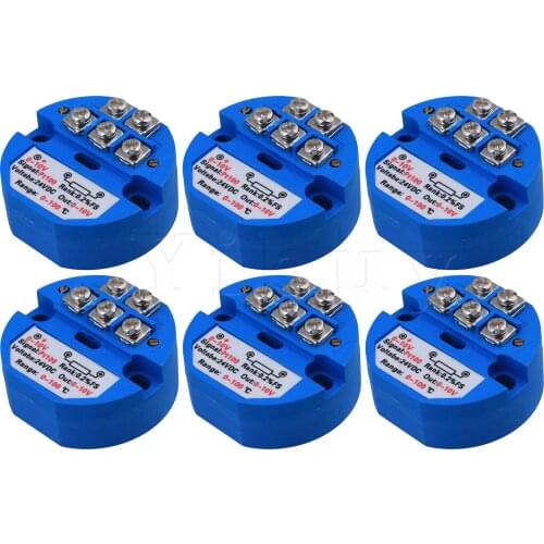 6x PT100 Plastic Temperature Sensor 0-10V Output 0-100 Degree DC24V