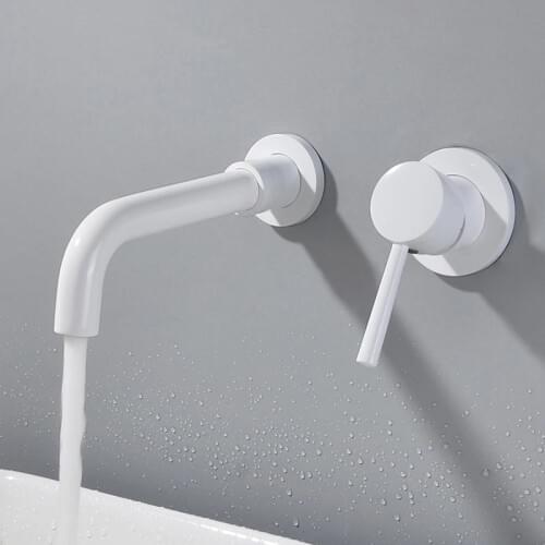 White Faucet for Basin Sink Mixer Tap Brass Bathroom Sink Faucets Household Wash Basin Taps Hotel Bathroom Water Tap