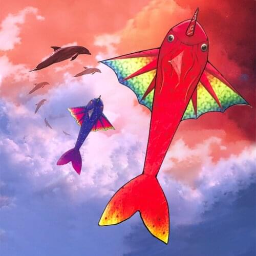 Free shipping fish kite fly outdoor toys 3D cartoon ripstop nylon weifang kite factory kites for adults cometa surfing vlieger