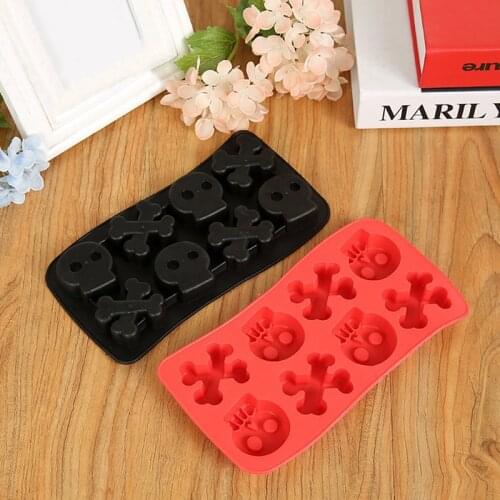 Household silicone skull human bone ice tray ice mold chocolate mold biscuit mold DIY baking tool 3D skull ghost kitchen bar