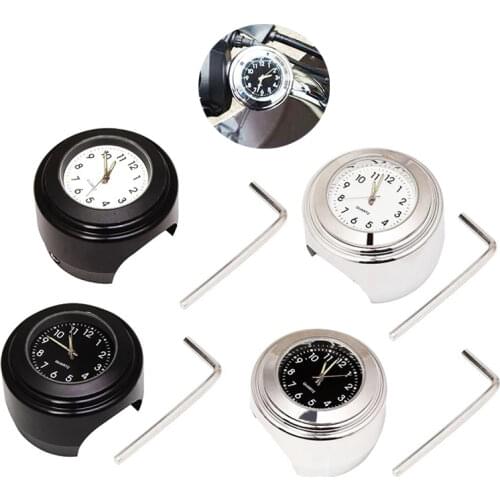 Universal 7/8" Motorbike Clock Dustproof Quartz Clock Waterproof Handlebar Mount Watch Motorcycle Timetable Clock With Wrench